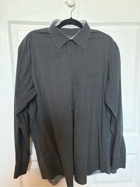Sean John Black Dress Shirt with White Micro Dot Pattern